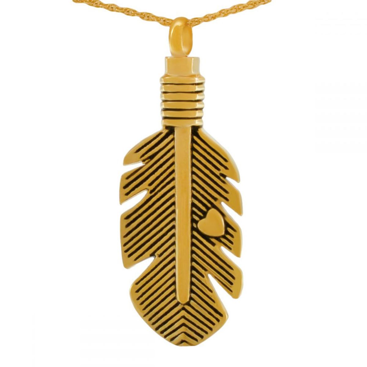Delicate Feather Solid Gold Keepsake
