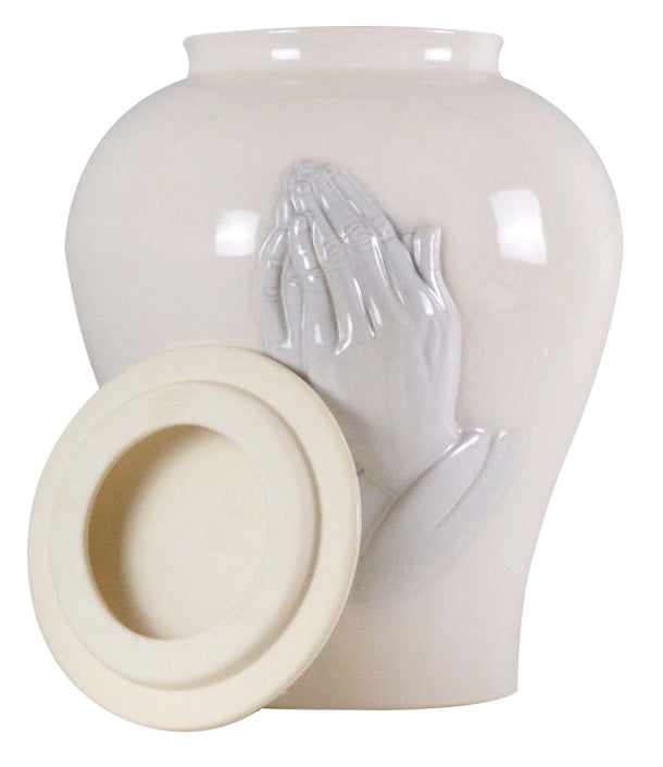 Praying Hands Ceramic Urn