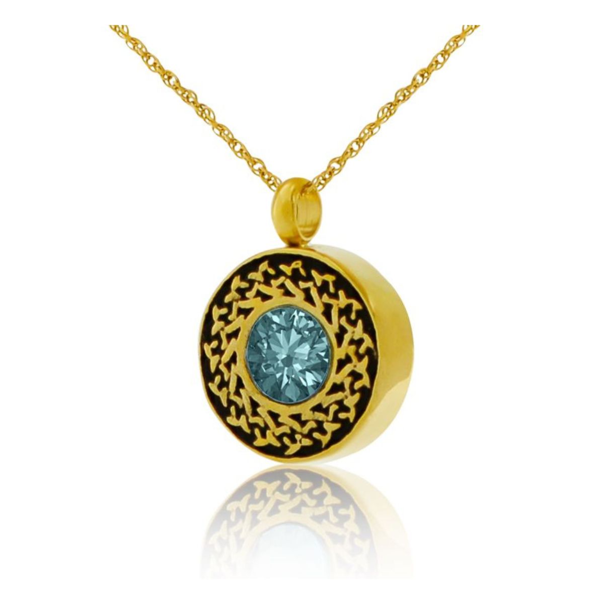Solid Gold Blue Pendant Keepsake
